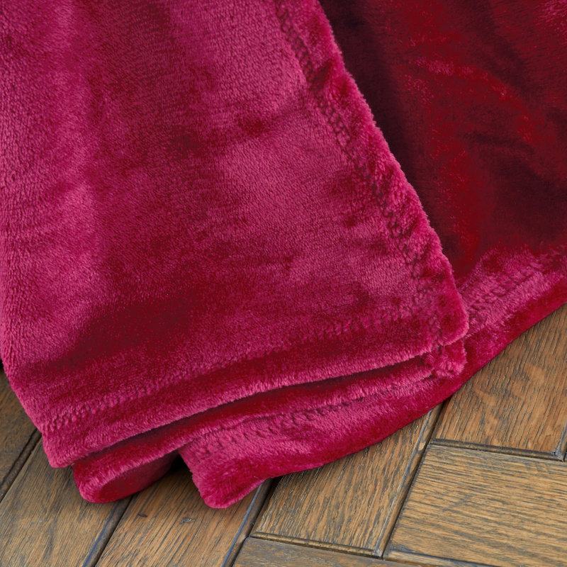 Raschel Velvet Touch Blanket Throw, Hot Pink, 130cm W x170cm D