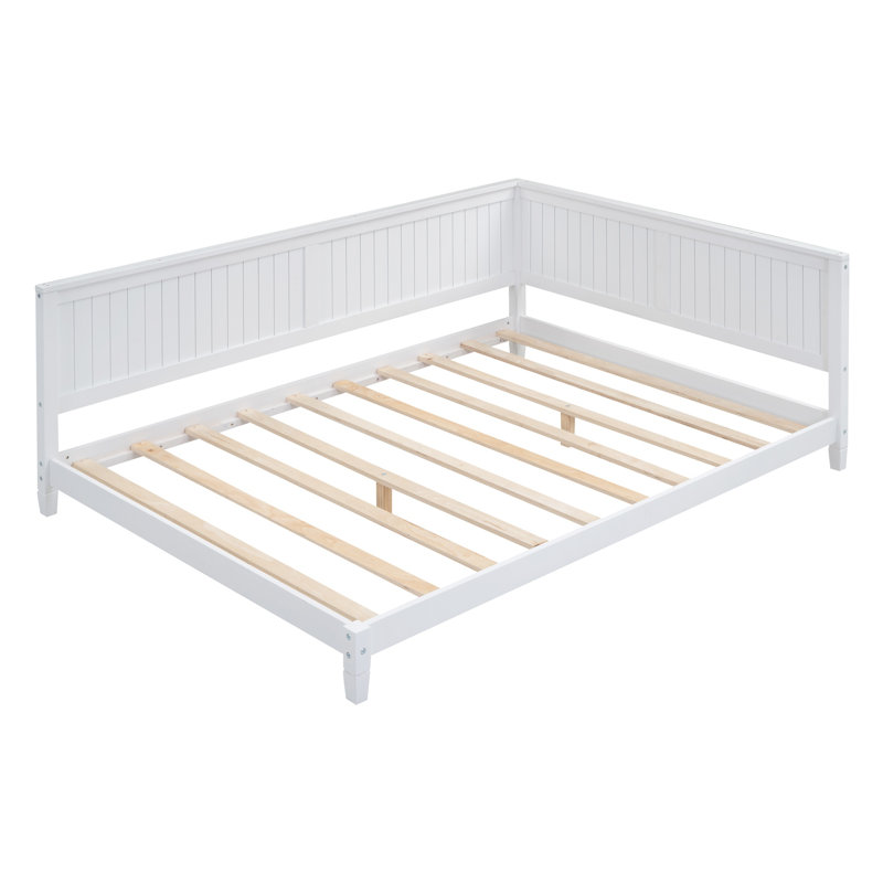 Full Size Wood Daybed Sofa Bed, White, Sturdy & Comfortable, Multifunctional Kids or Guest Bedroom Furniture, Full/Double