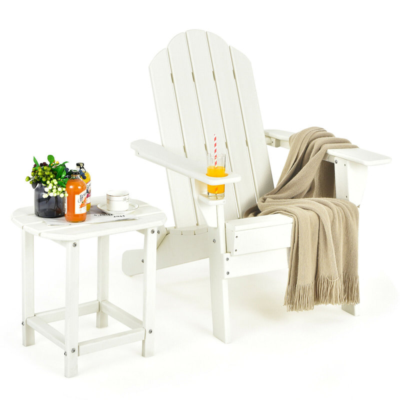 Chaise Adirondack pliante en plastique avec table Wampum