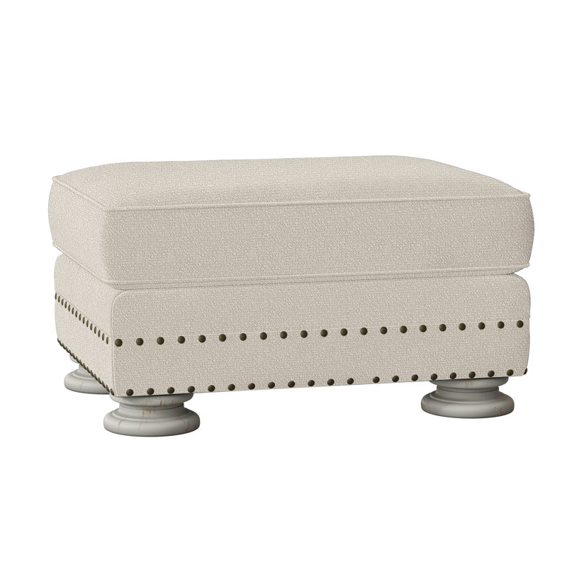 Foster Upholstered Ottoman, Antique White, Cream Boucle 1146-002