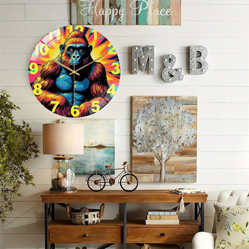 Horloge murale Vibrant Gorilla