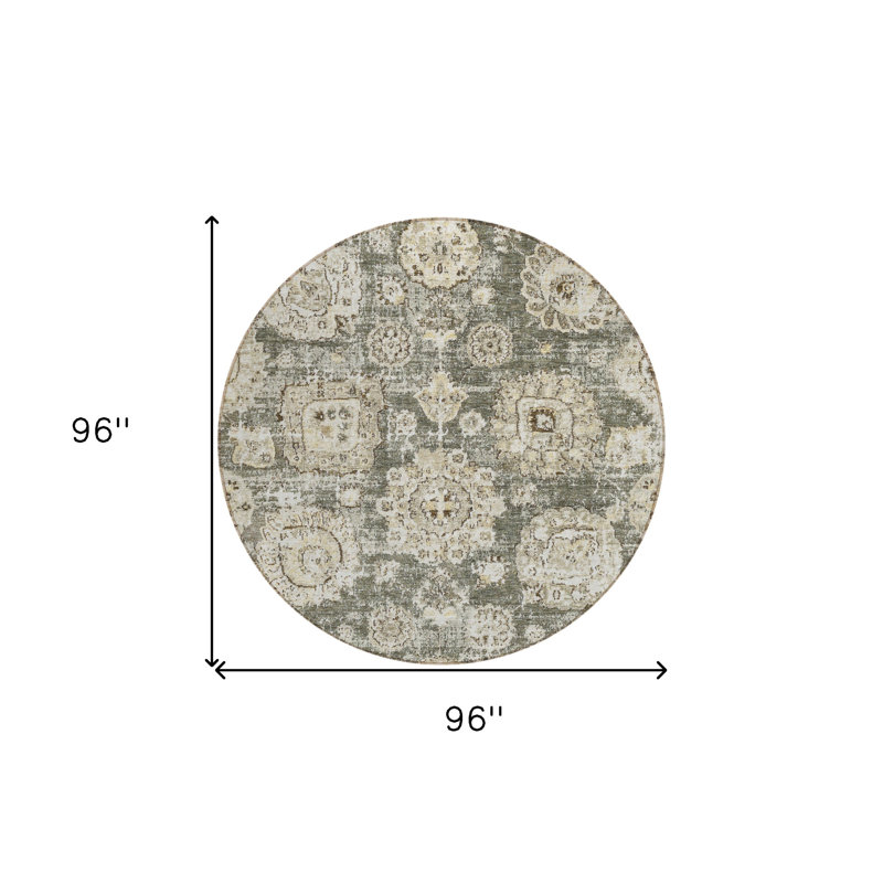 Tapis beige rond 8 po