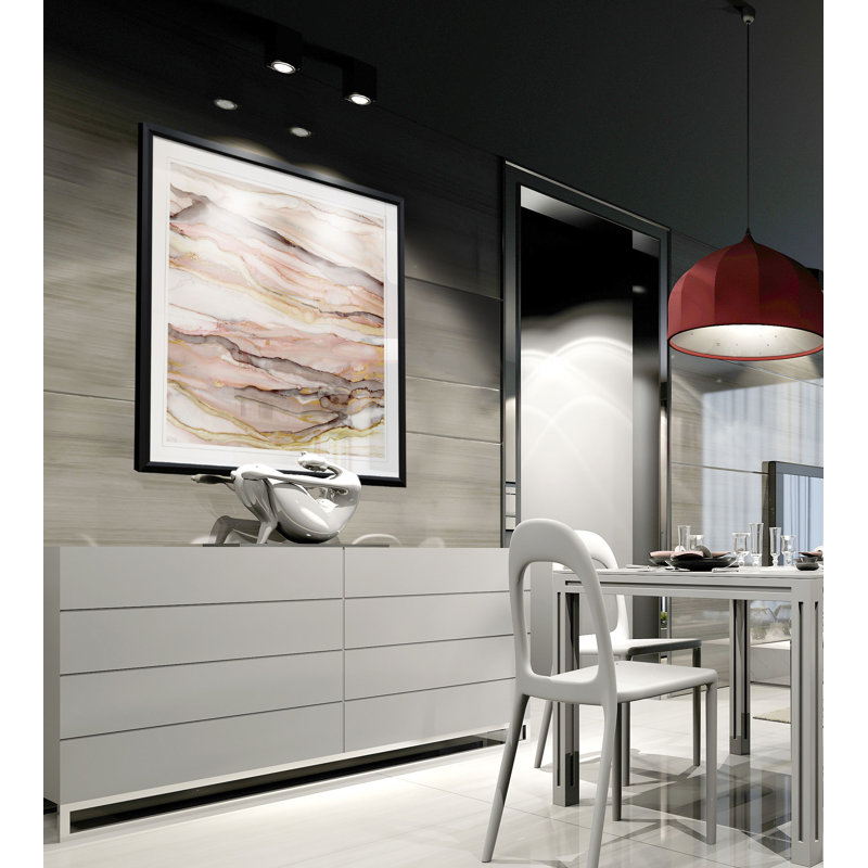 Graceful Marble II - reproduction encadrée, H 17,5 po x l 17,5 po x P 1,5 po, Cadre en plastique noir