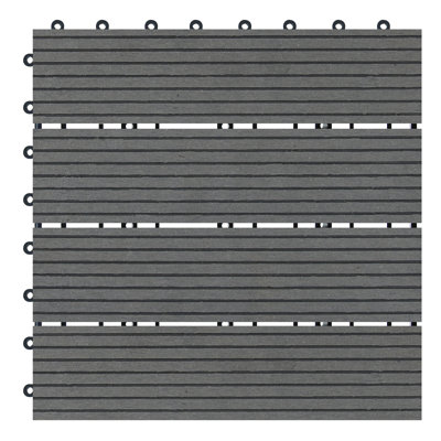 Terrace 12'' L x 12'' W Composite Interlocking Deck Tile in Cement