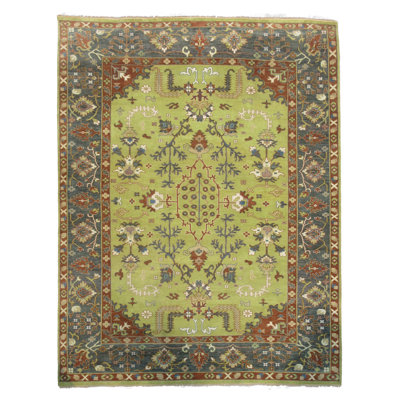 Tapis vert 12 x 18 Oushak