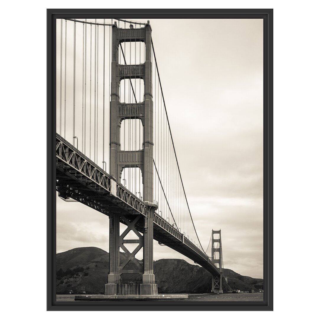 Gerahmtes Wandbild Blick auf Brücke in San Francisco