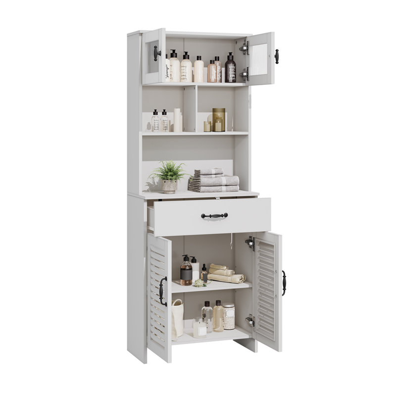 Freestanding Bathroom Storage Cabinet, White