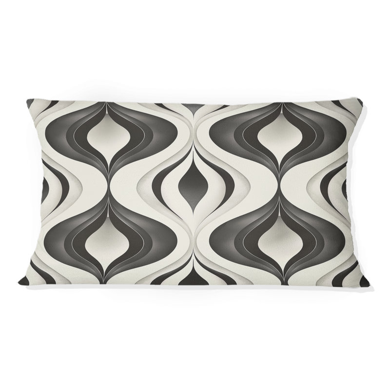 Oreiller noir et blanc - coussin lombaire moderne