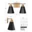 16" 2-Light Dimmable Black Gold Bathroom Vanity Light with Metal Shade-88251904