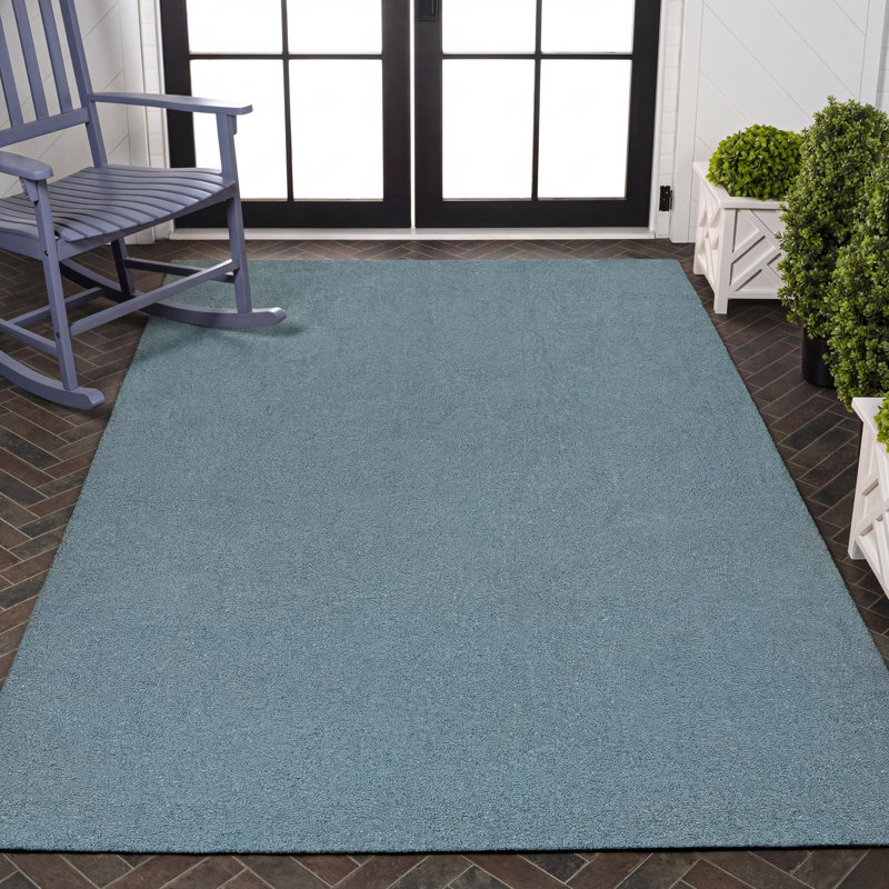Kalonni Classic Casual Commerical Natural Coir Indoor/Outdoor Mat, 60" W x 96" L, Coastal Blue