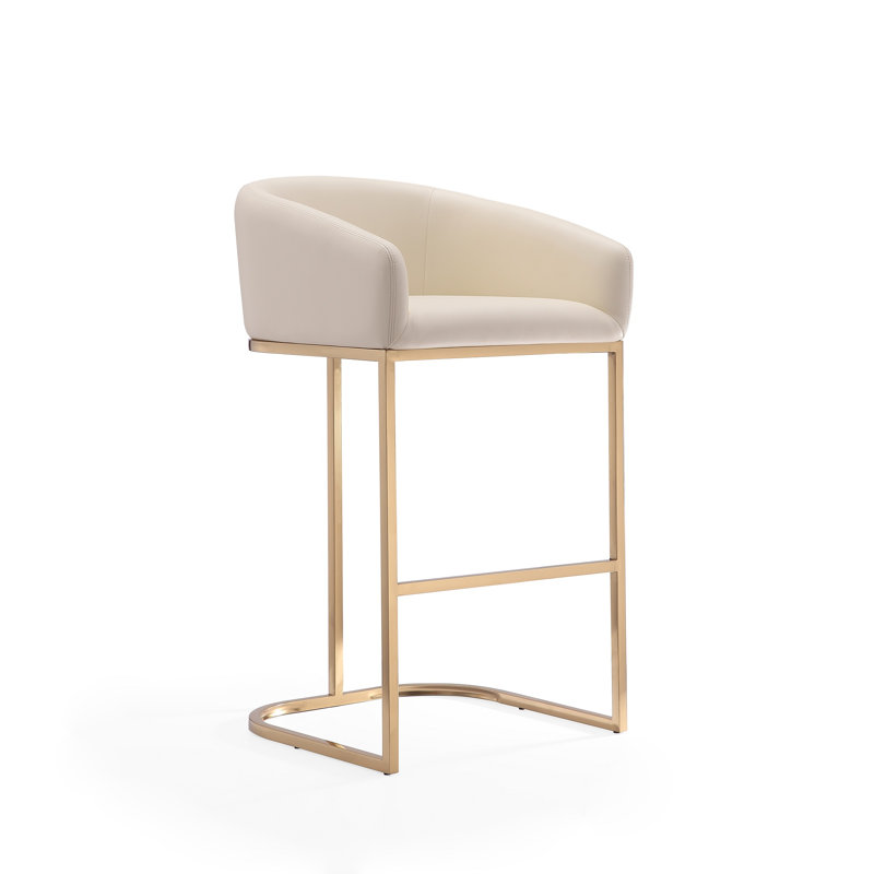 Louvre Bar & Counter Stool, Bar Stool (30" Seat Height), Cream