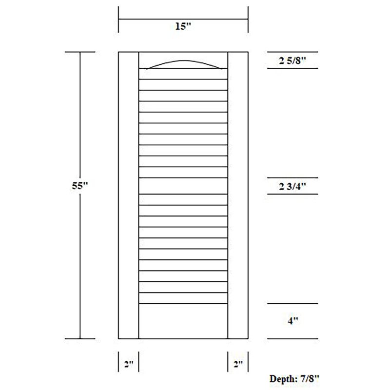 Burgundy 55" Decorative Louvered Exterior Shutters Set