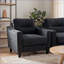 Ensemble de canapé modulaire 3 pièces, canapé de salon moderne 1 + 2 + 3 avec tissu de flanelle et amp; Structure en bois massif | Standard | Gris anthracite-1130438278