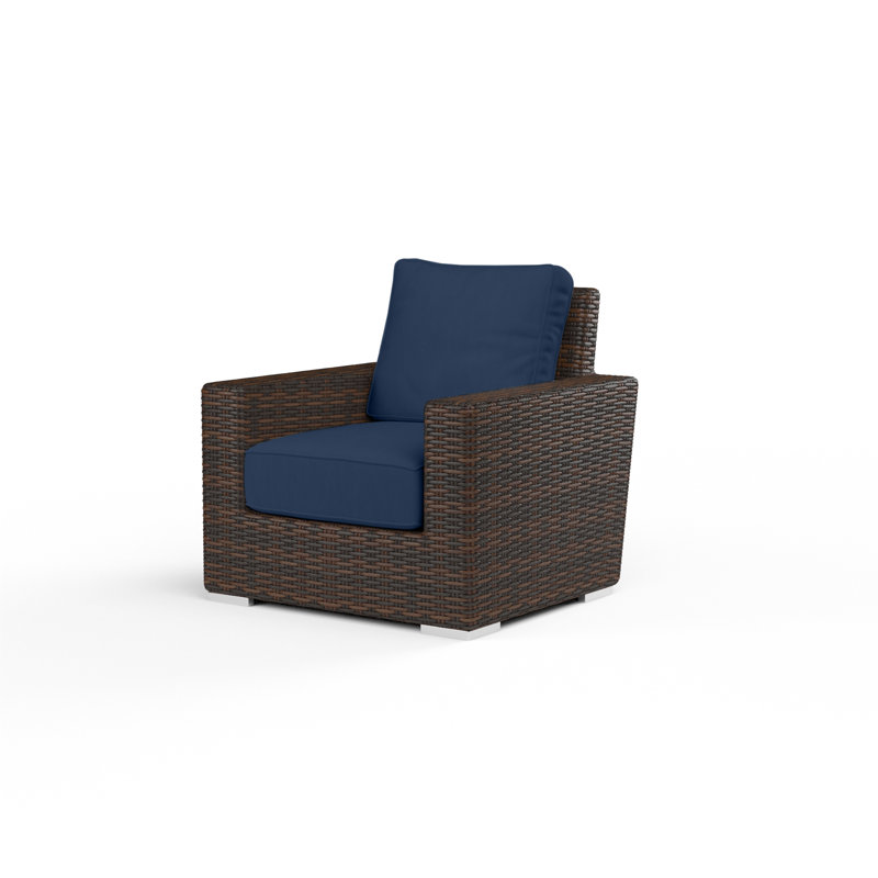 Parris Patio Chair with Sunbrella® Cushion, Canvas Flax Sunbrella® Canvas, Brown