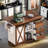 Kitchen Island With Drop Leaf, Barn Door, Power Outlet, And Spice Rack-1148251737