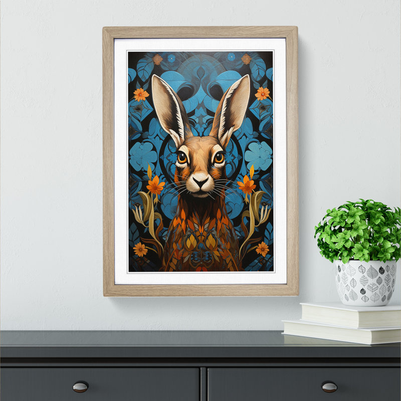 Hare Art Deco No.2 - Framed Print, 46cmH x 34cmW