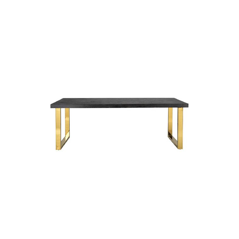 Blackbone Dining Table, Gold, 30" H x 71" L, Standard Table (30” Height)