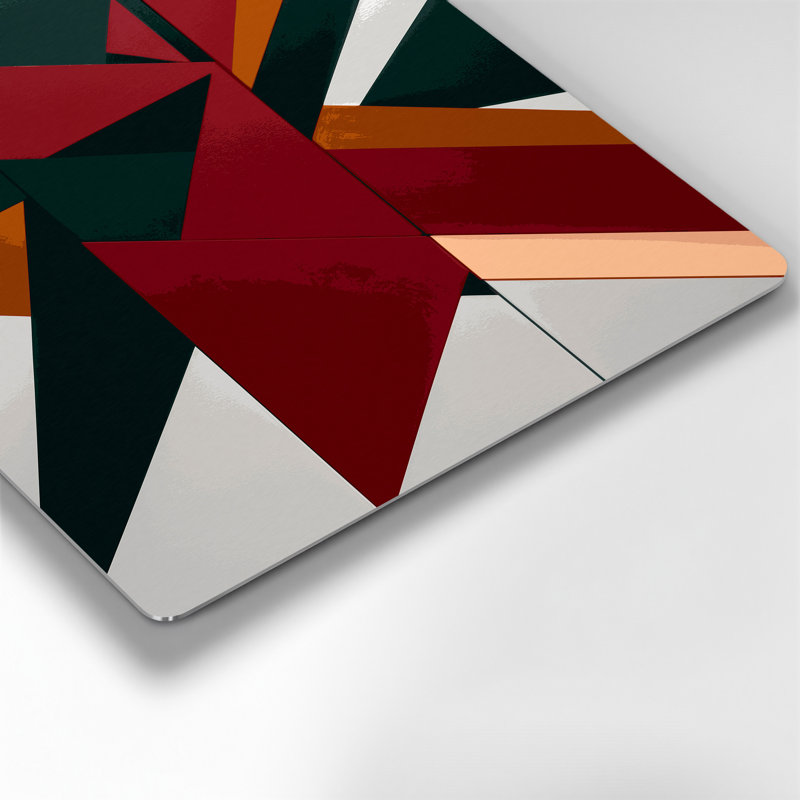 «Geometric Abstraction 57», art mural en métal brun, H 12 po x l 18 po