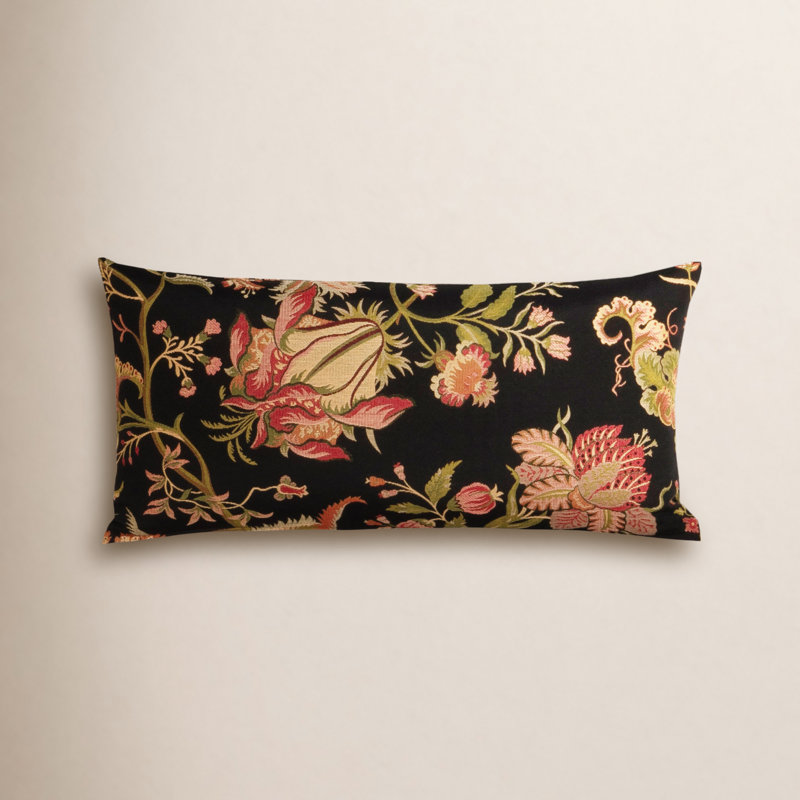 Weatherford Floral Polyester Throw Pillow, Rectangle 14"H x 26"W, Polyester
