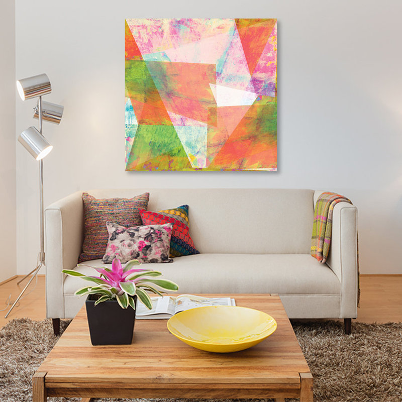 «Hi-Fi Geometric III», impression sur toile, H 18 po x l 18 po x P 1,5 po, Toile tendue, Pas de tapis