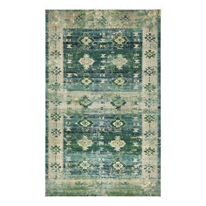 Ector Southwestern Green/Beige/Blue Area Rug