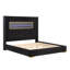 Contemporary Style Black Eastern King Size Bed Upholstered Fabric Bedroom Furniture Platform Bedframe
