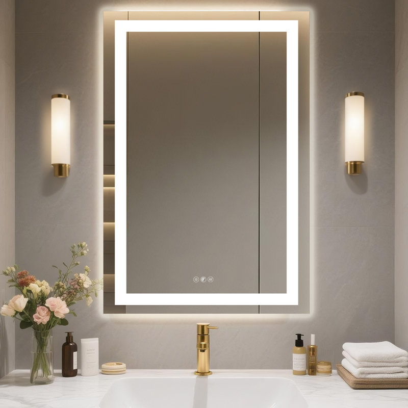 24''X36'' Led Bathroom Mirror With Anti-Fog & Shatterproof Glass - Front/Backlit Vanity Mirror With Memory Function, Human Motion Sensor, Ul-Listed Led Driver - Wall Mount Lighted Mirror