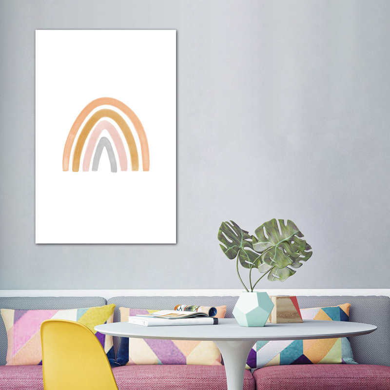 Aquarelle arc-en-ciel II - impression, Toile tendue, Pas de tapis, H 60 po x l 40po x P 1,5 po