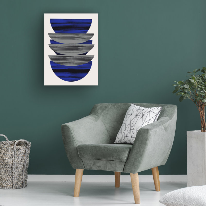 Art sur toile bleu et noir, le petit doyen boliné, H 14 po x l 19 po
