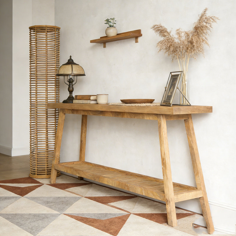 Table de canapé à 2 niveaux Farmhouse, Marron clair