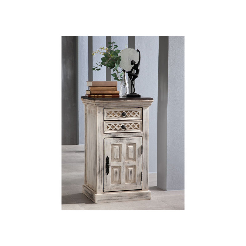 Castle 45cm W Solid Wood Bedside Table