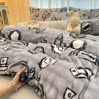 Luxury & Cozy Duvet Cover Set, Comfortable Bedding for Fall & Winter, Christmas Decorations, School Duvet Cover Set, Christmas Gift, Christmas Decorations for Home, Not Including The Quilt,Purple