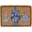 Paillasson d'extérieur 20 po x 30 po brun et blanc en porcelaine de Chine