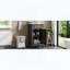 Meuble-lavabo sur pied avec lavabo en céramique, porte à fermeture amortie et tablette réglable, style français, noir-1803860440