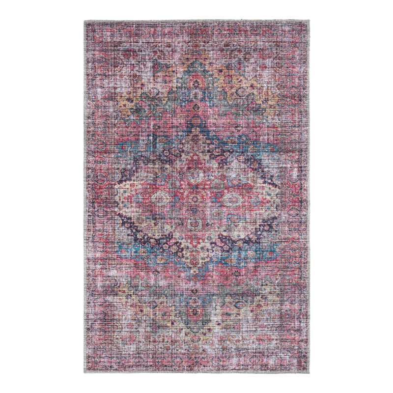 Gutshall Chenille Oriental Indoor Rug, Rectangle 3'11" x 6'