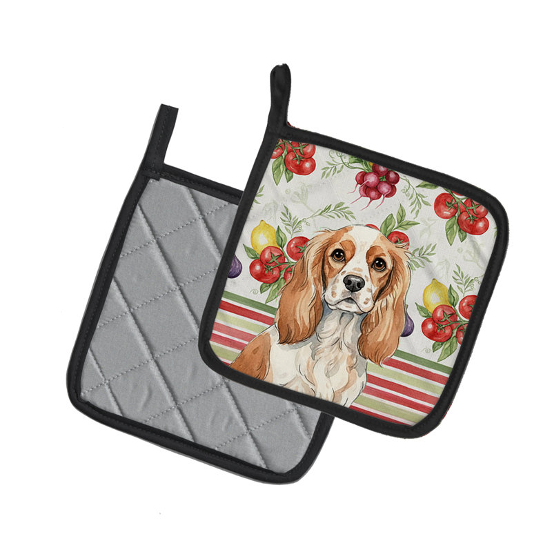 Paire de poignées Blenheim Cavalier Spaniel, Brun