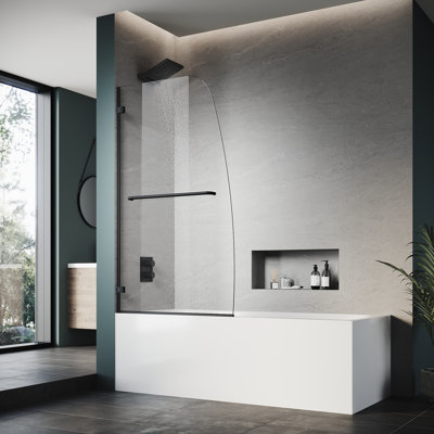 34'' W x 58'' H Frameless Tub Shower Door with 5/16'' Clear Glass Bathtub Door
