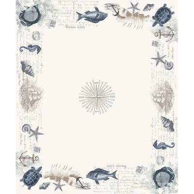 Seaside Postcard Geometric Tablecloth