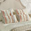 Ensemble de 2 housses de coussin décoratif rouille beige 18 x 18 po, housse de coussin texturée touffetée et rayée, coussins bohème décoratifs