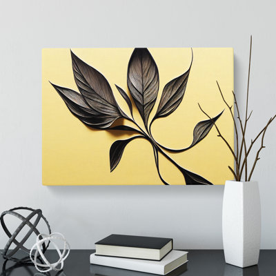 Deco Leaves - Wrapped Canvas