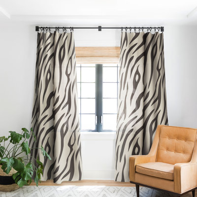 Avenie White Tiger Stripes Blackout Window Curtain
