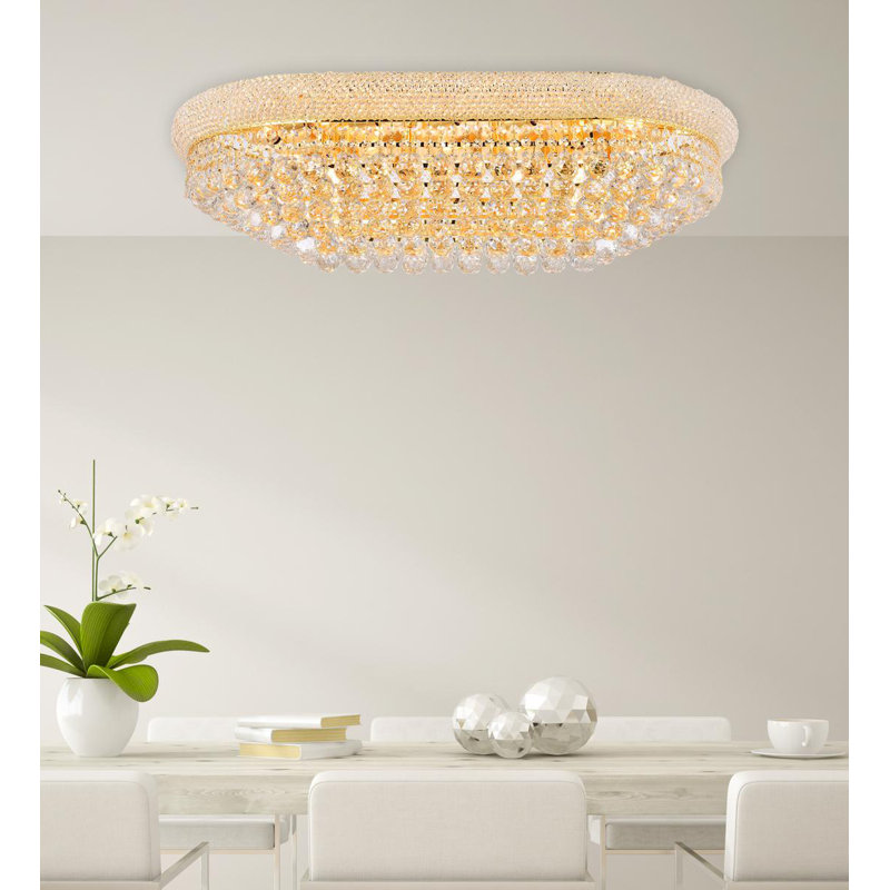 Plafonnier encastré 20 po 18 lumières Devan, Or