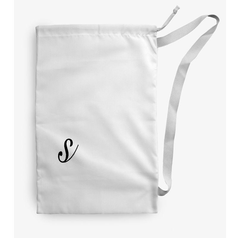 Sac à linge Monogram, Blanc / noir, Moyen (H 36 po x l 28 po)