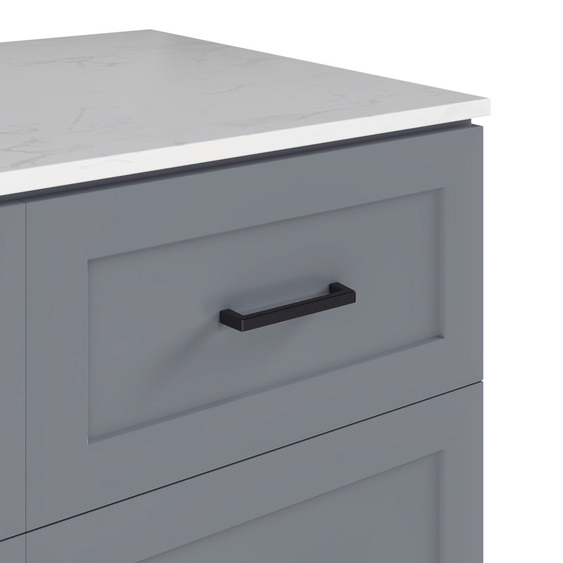 Lavabo en céramique 36 po Perren, Gris, Gris