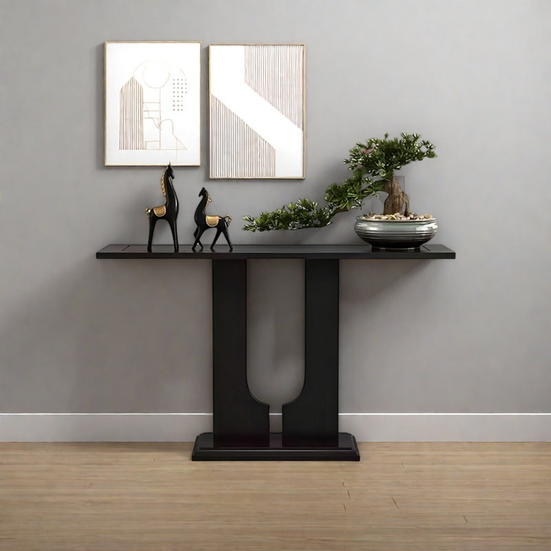 Console Modern Minimalist, Noir, noir, noir, noir, H 31,5 po x l 55,12 po x P 11,81 po