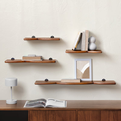 Hunter Solid Mango Wood Wall Mounted Shelves