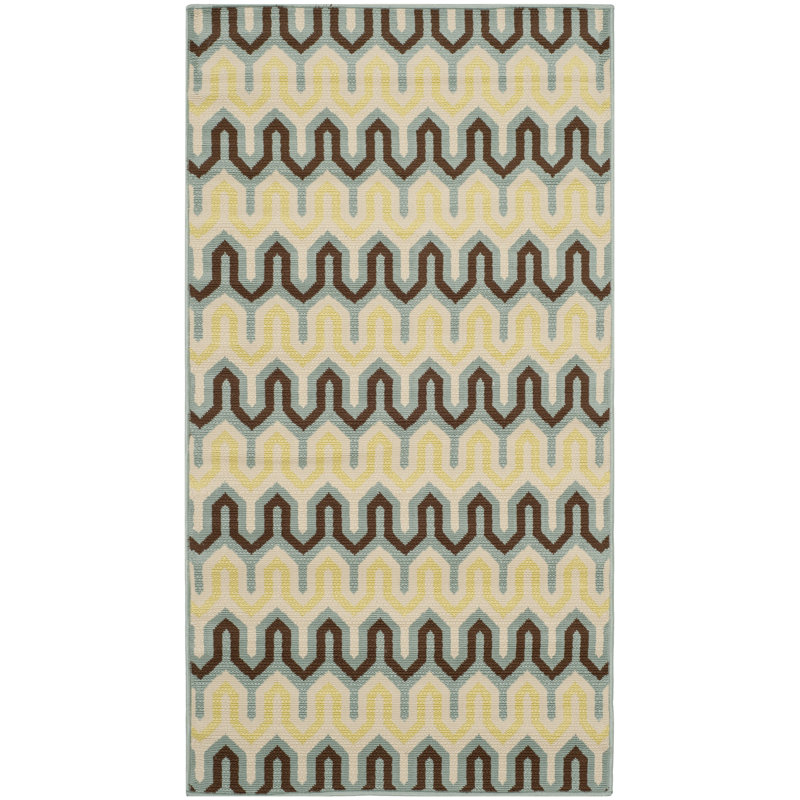 Tapis beige / bleu Kelston, Rectangle 2 pi 7 po x 5 pi