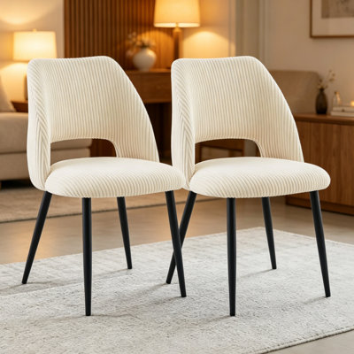 Efrat Corduroy Wide Back Upholstered Dining Chair