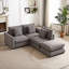 Canapé modulaire avec repose-pieds et trois coussins-391091977
