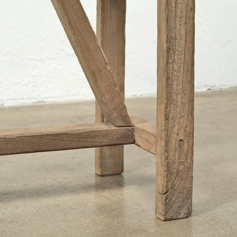 Elmwood Vintage Console Table Weathered Natural Approx.83-87Wx15-20Dx33H, 33" H x 45" W x 17" D